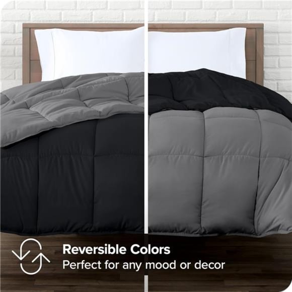 Queen Comforter - Reversible Colors - Goose Down Alternative - Ultra-Soft - Picture 4 of 7